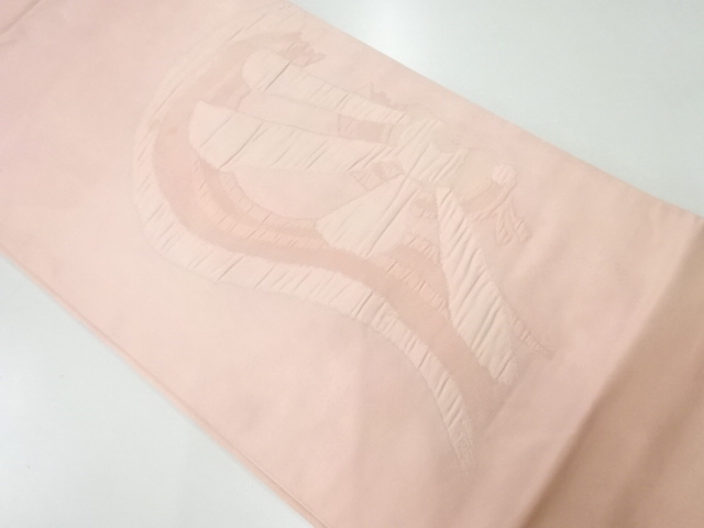 JAPANESE KIMONO / ANTIQUE FUKURO OBI / SILK / WOVEN CART
